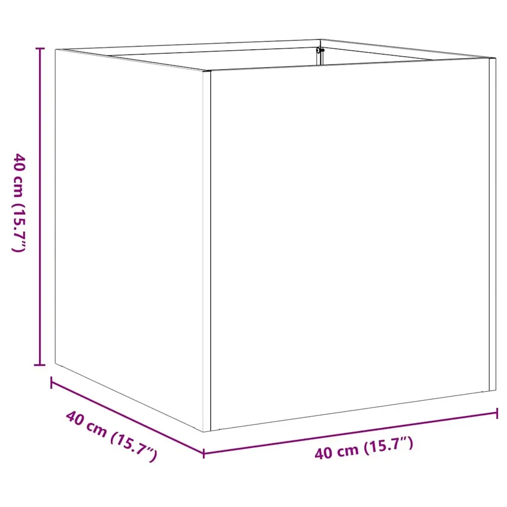 Cold-rolled Steel Raised Planter Box Outdoor Garden Flower Bed 40cm White