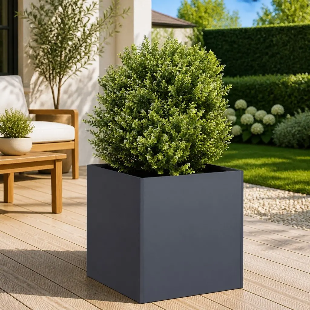 Cold-rolled Steel Planter Box Outdoor 40x40x40 cm Anthracite