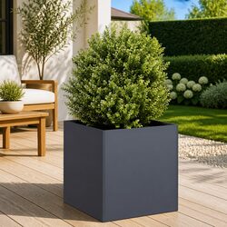 Reliable Anthracite Planter Box with Open Bottom