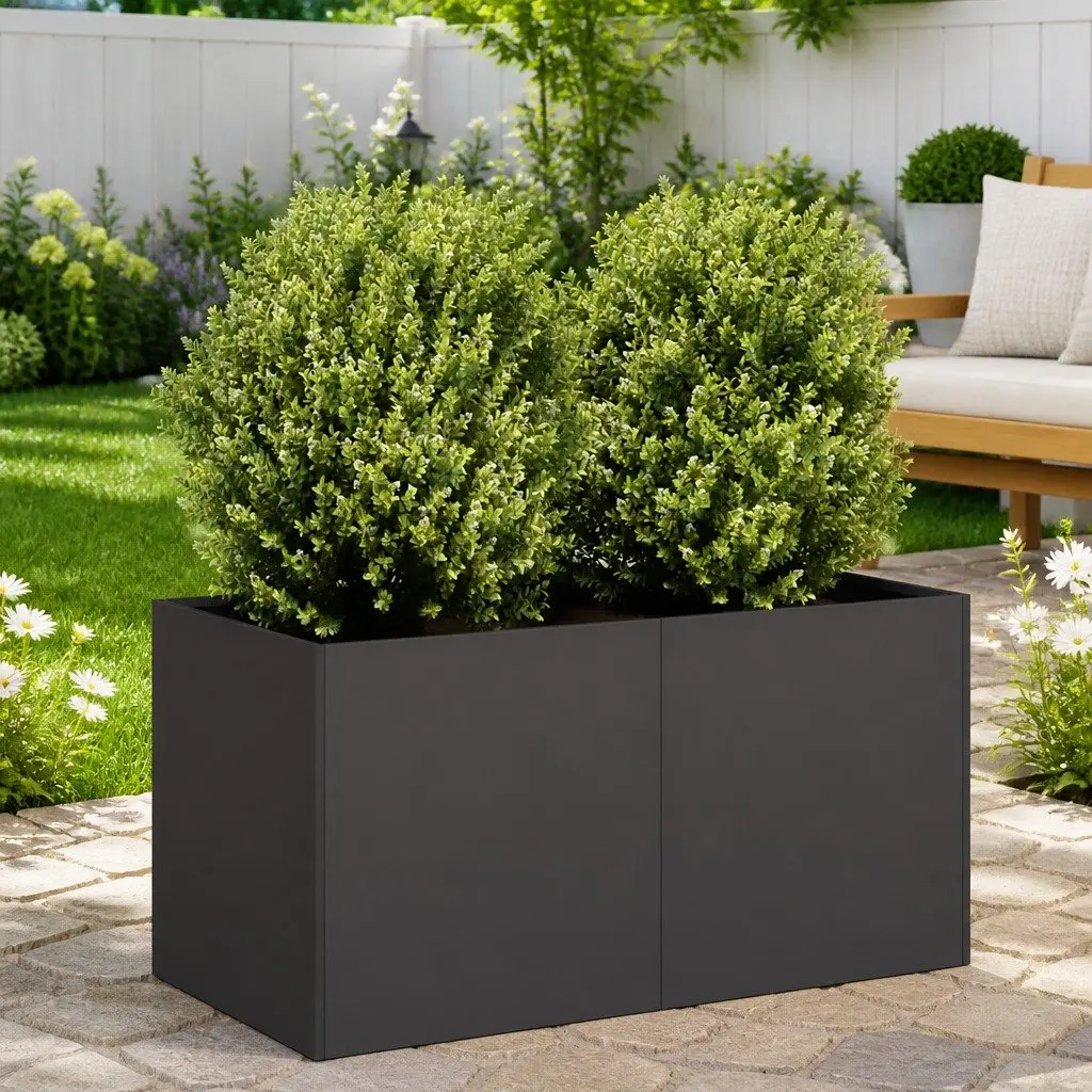 Planter Black Cold-rolled Steel 80x40x40 cm Raised Garden Bed