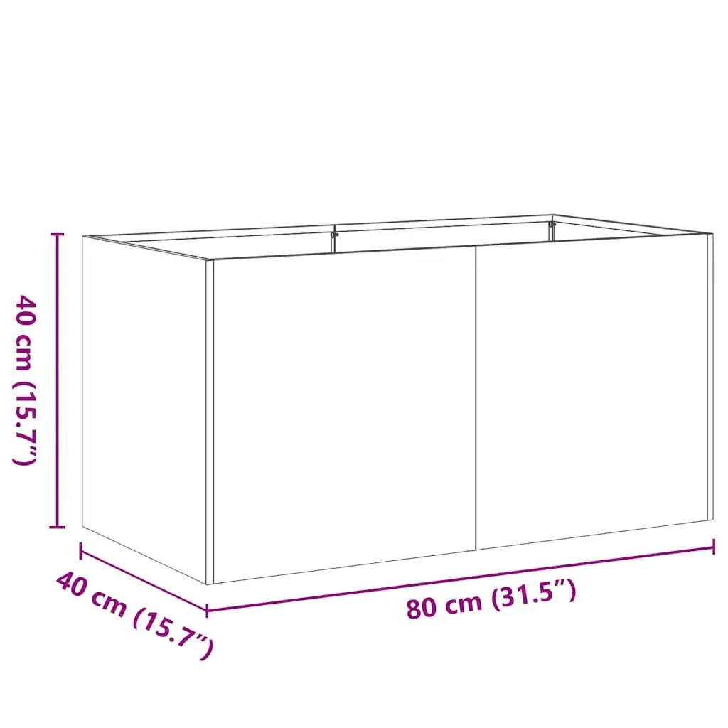 Planter Black Cold-rolled Steel 80x40x40 cm Raised Garden Bed