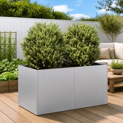 Reliable Galvanised Steel Planter for Outdoor Gardens 80x40x40cm