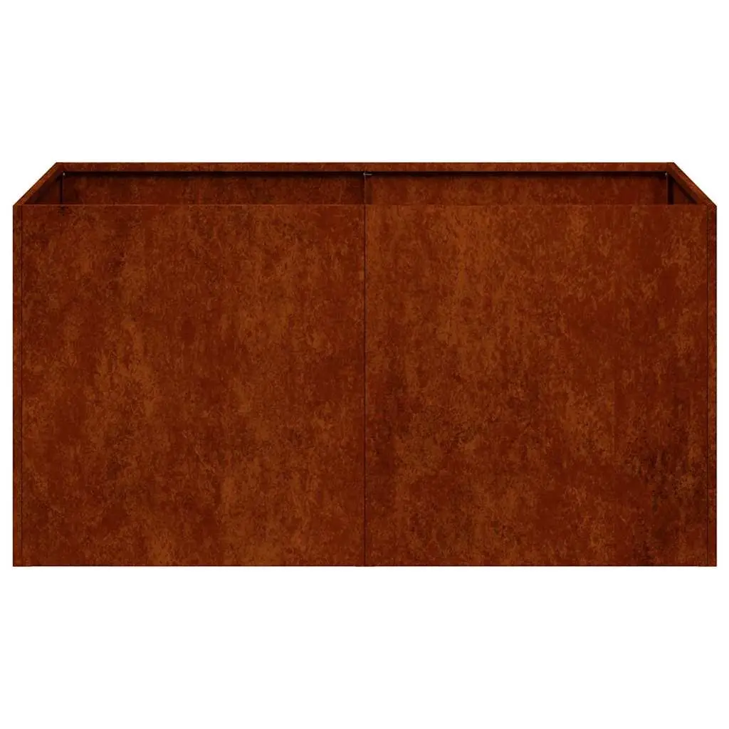 Raised Garden Planter Box Outdoor Flower Bed 80 x 40 x 40 cm Weathering Steel Brown