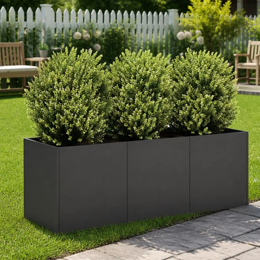 Raised Garden Planter Box Outdoor Flower Bed Container 120x40x40 cm Black