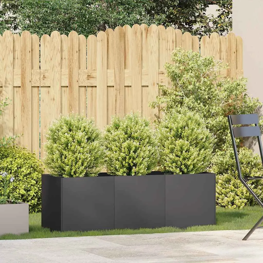 Raised Garden Planter Box Outdoor Flower Bed Container 120x40x40 cm Black