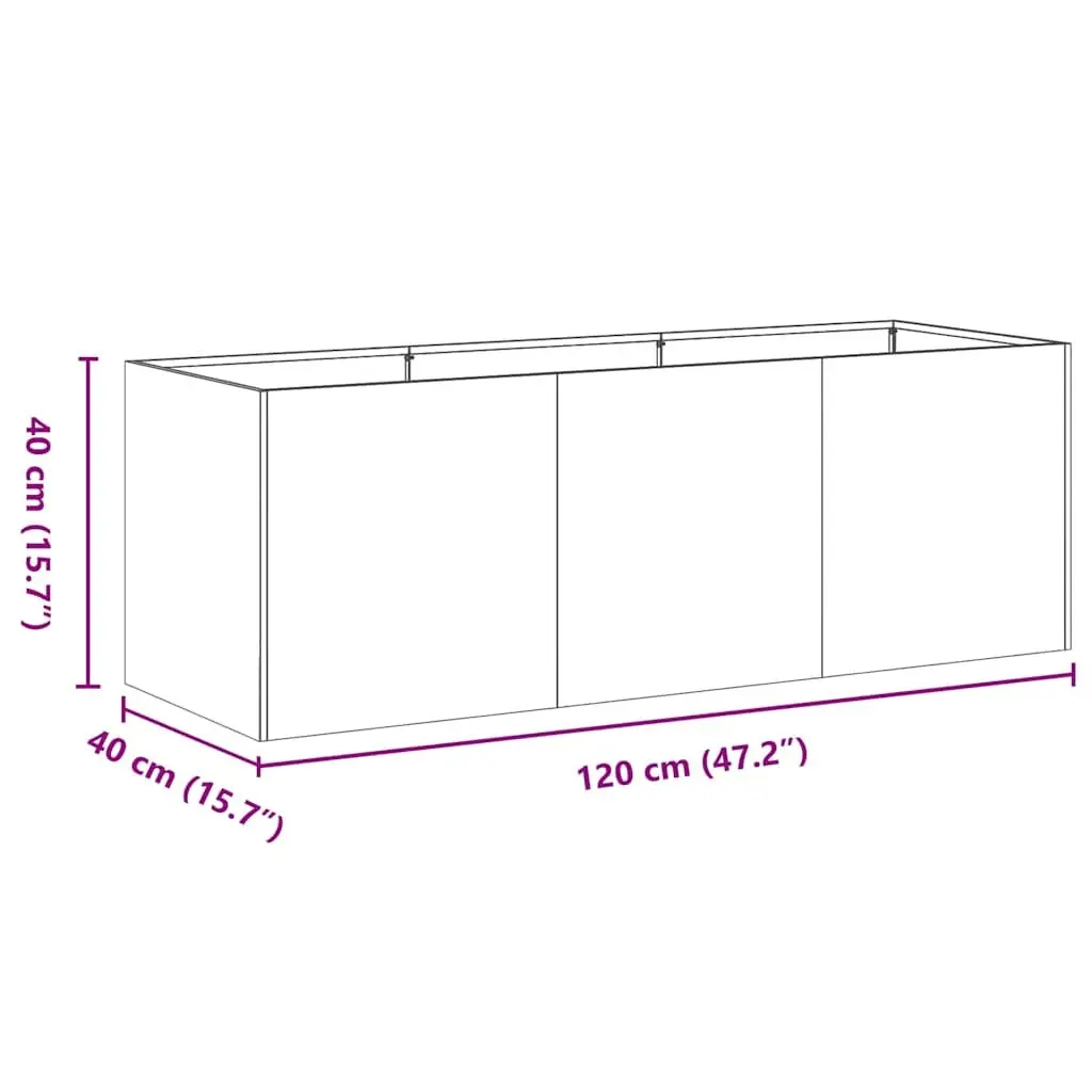 Raised Garden Planter Box Outdoor Flower Bed Container 120x40x40 cm Black