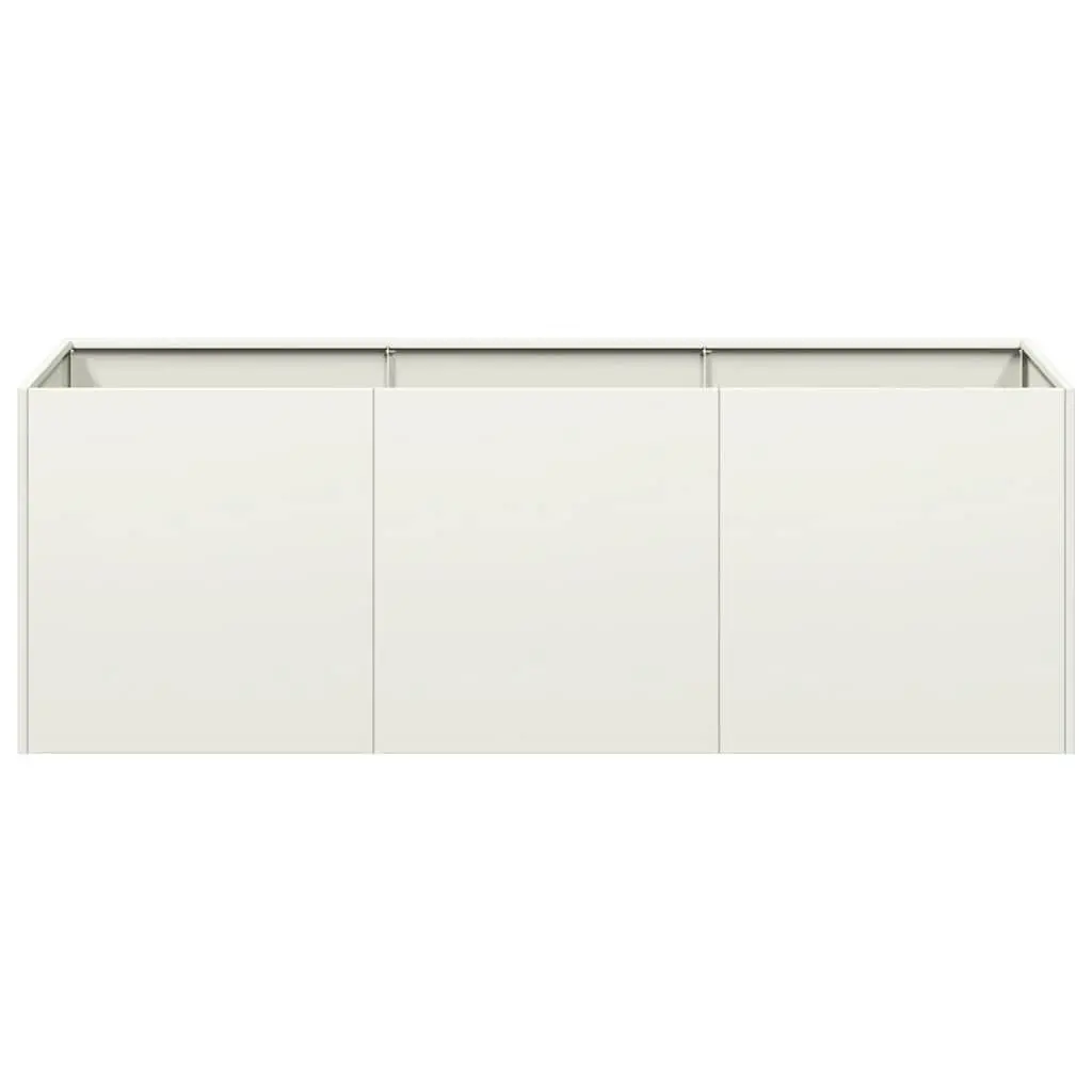 Planter Cold-rolled Steel Raised Bed Garden Outdoor 120x40x40 cm White