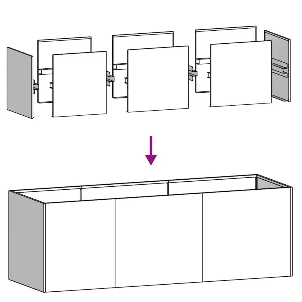 Cold-Rolled Steel Planter Box Outdoor 120x40x40cm Anthracite