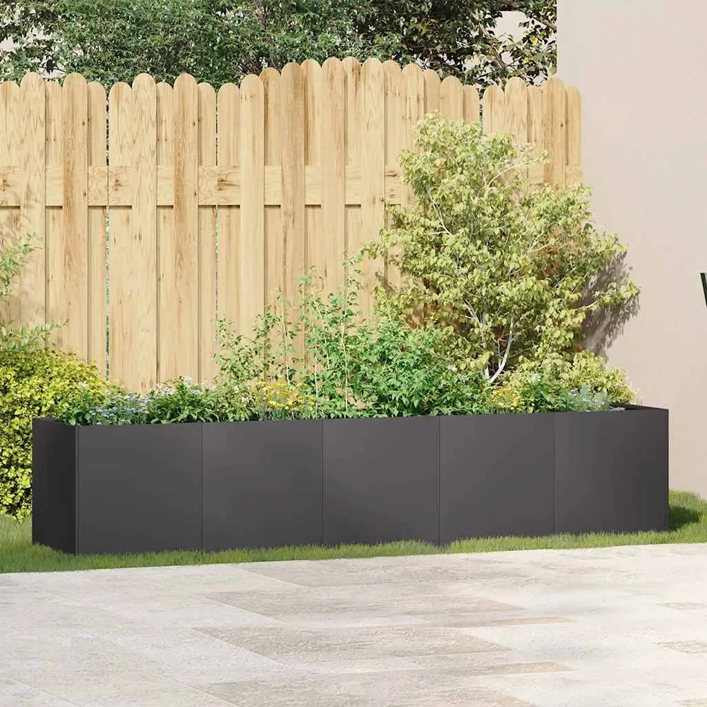 Raised Garden Bed Planter Black 200x40x40 cm Cold-Rolled Steel Outdoor