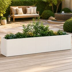 Reliable White Raised Garden Planter Box 200x40x40 cm