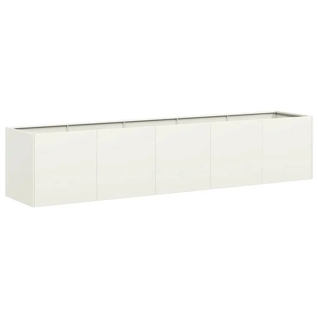 Raised Garden Planter Box Outdoor Flower 200x40x40 cm White Cold-Rolled Steel
