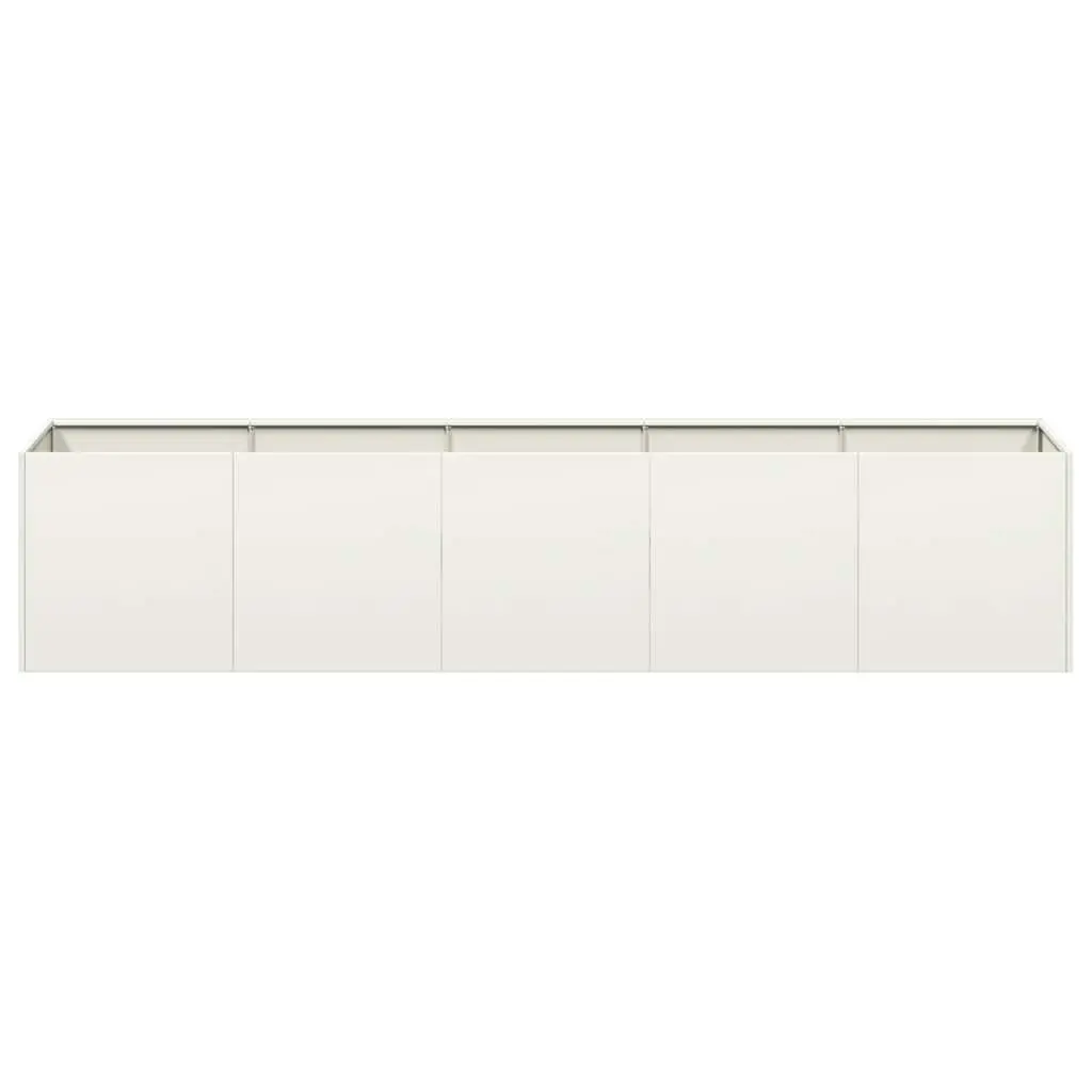Raised Garden Planter Box Outdoor Flower 200x40x40 cm White Cold-Rolled Steel