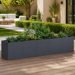 Large Anthracite Raised Planter Box 200x40x40cm