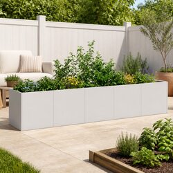 Reliable Galvanised Steel Planter for Lasting Use 200x40x40cm