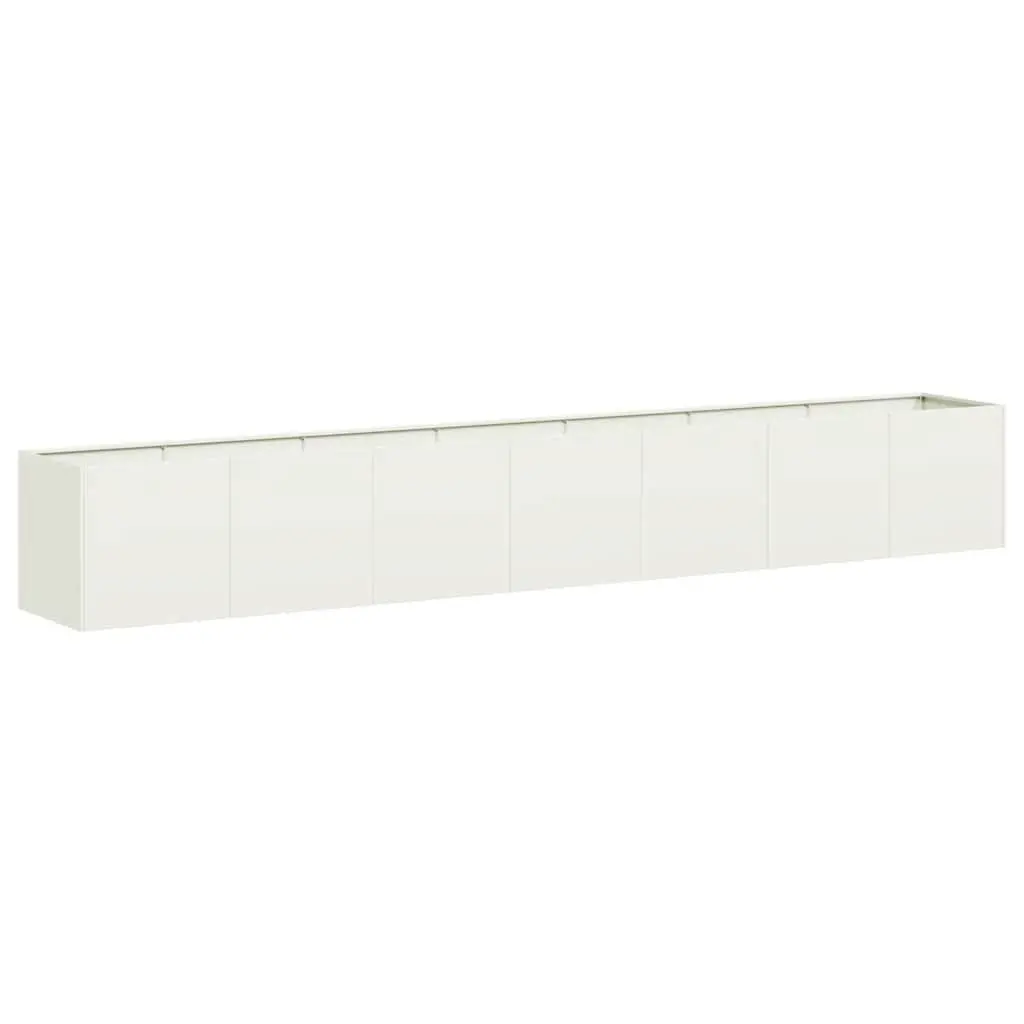 Raised Garden Bed Planter White 280x40x40cm Cold-rolled Steel Outdoor