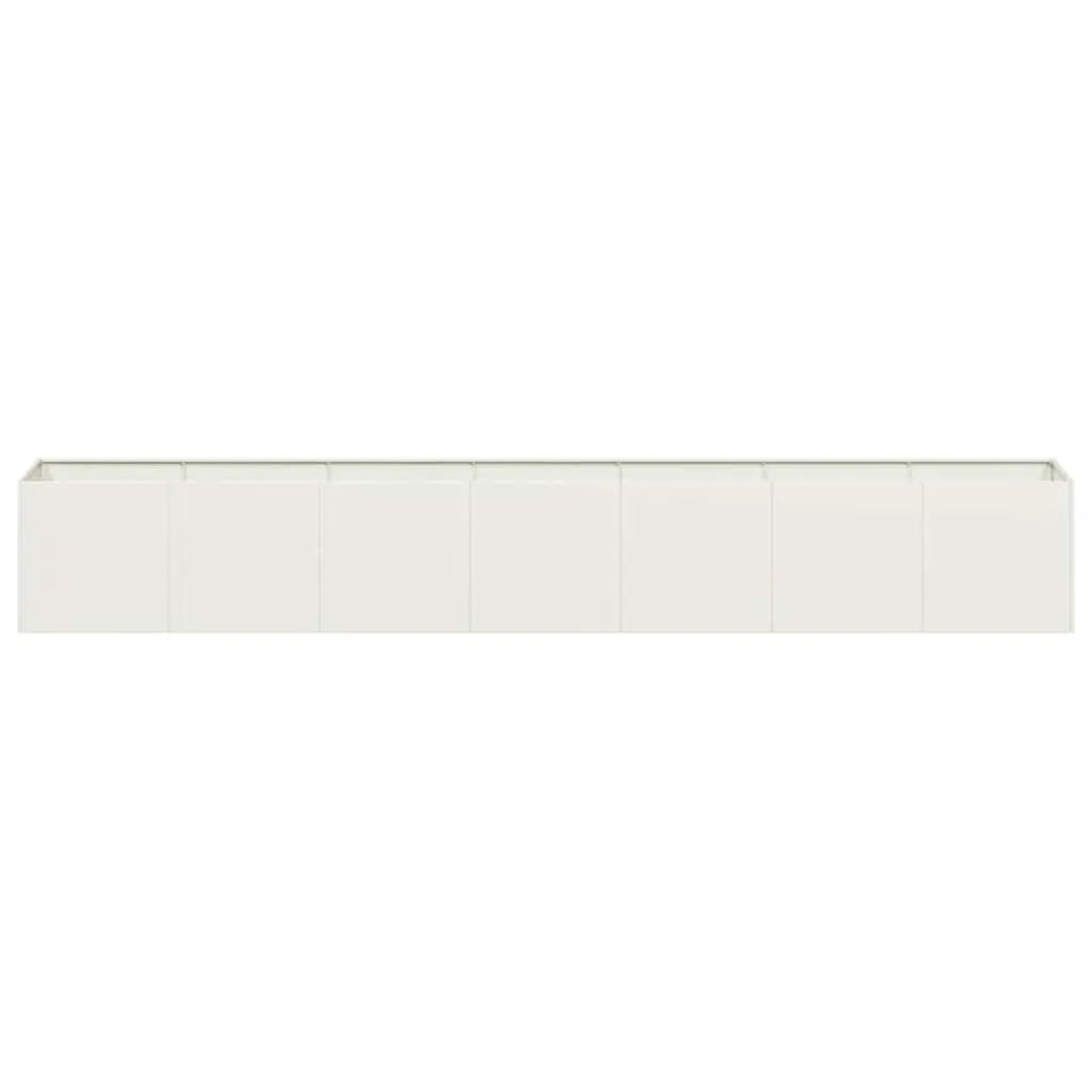 Raised Garden Bed Planter White 280x40x40cm Cold-rolled Steel Outdoor