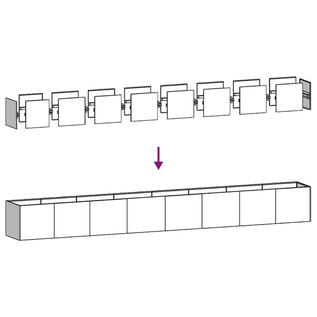 Galvanised Steel Planter Raised Garden Bed Outdoor Flower Box 360cm Silver