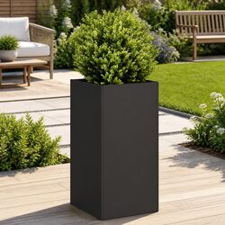 Reliable Black Planter Box 40x40x80 cm for Your Garden