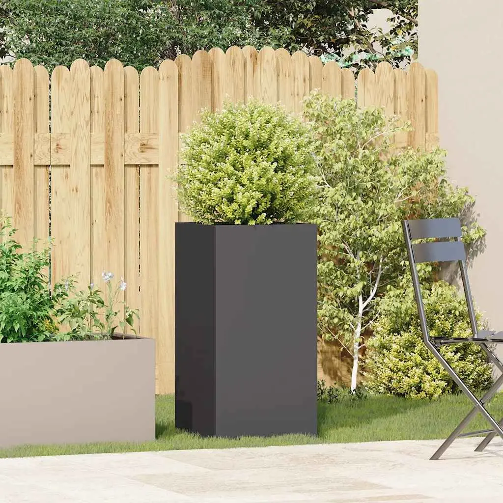 Planter Box Black Cold-rolled Steel Raised Garden Bed 40x40x80 cm Outdoor