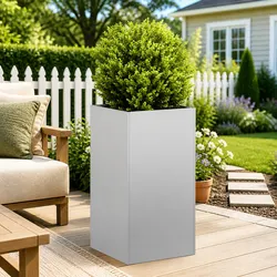 Reliable and Practical 40x40x80 cm Planter Box in Silver
