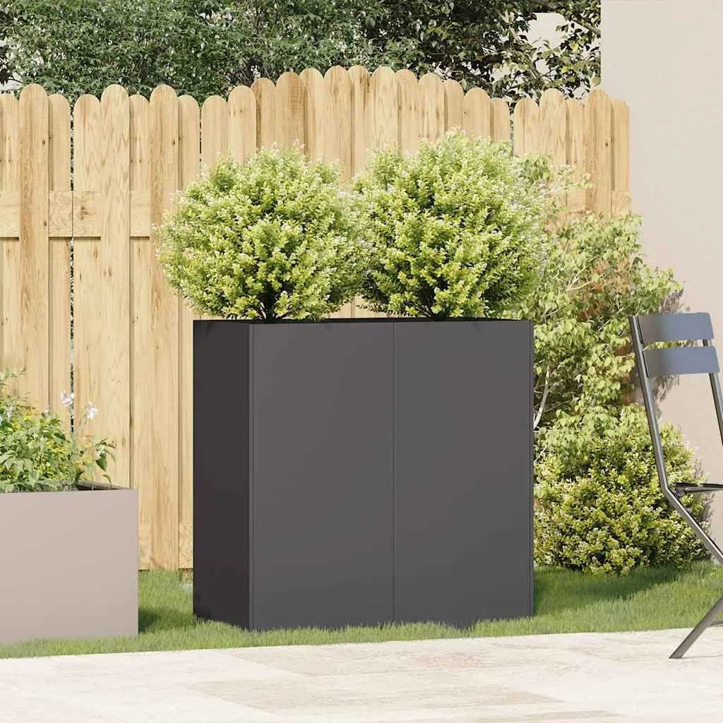 Raised Garden Planter Outdoor Flower Bed Box 80x40x80cm Black Cold-rolled Steel