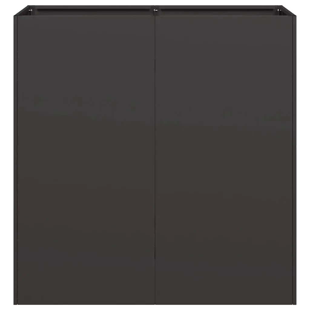 Raised Garden Planter Outdoor Flower Bed Box 80x40x80cm Black Cold-rolled Steel