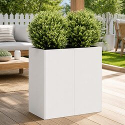 Practical White Planter Box 80x40x80 cm for Home Gardening