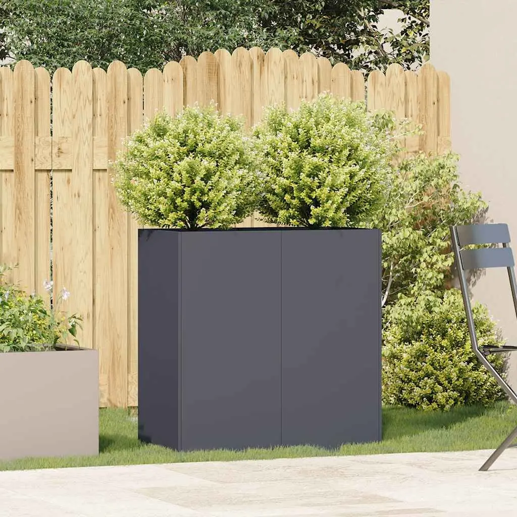 Raised Garden Bed Planter Anthracite Cold-Rolled Steel 80x40x80cm Outdoor