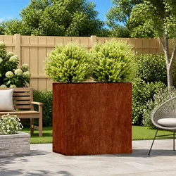 Reliable Weathering Steel Planter Box for Your Garden 80x40x80cm