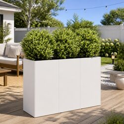 Reliable White Raised Planter Box 120x40x80 cm in Cold-Rolled Steel
