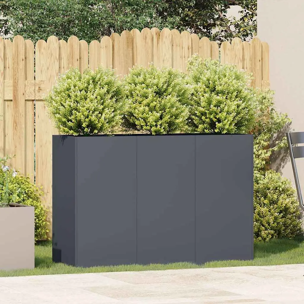 Raised Garden Planter Box Outdoor 120x40x80cm Anthracite Cold-rolled Steel