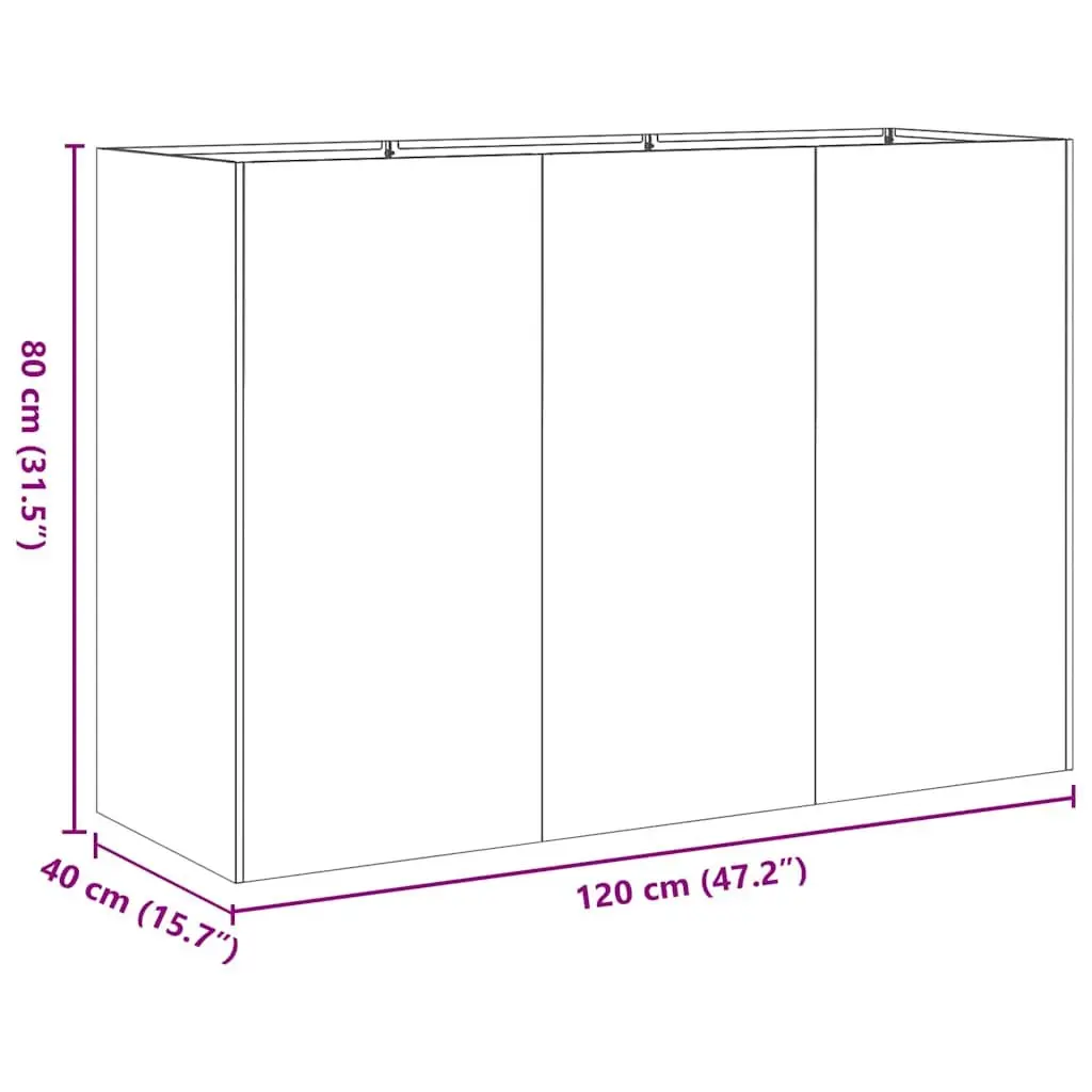 Raised Garden Planter Box Outdoor 120x40x80cm Anthracite Cold-rolled Steel