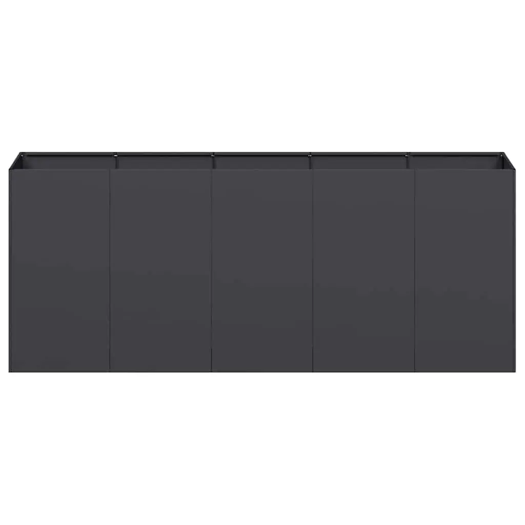 Raised Garden Planter Box Cold-rolled Steel Black Outdoor Flower Bed 200x40x80cm