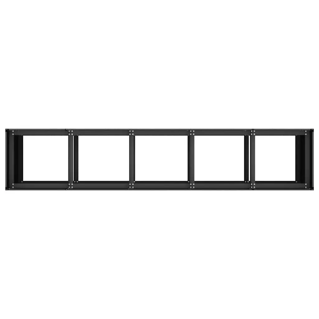 Raised Garden Planter Box Cold-rolled Steel Black Outdoor Flower Bed 200x40x80cm