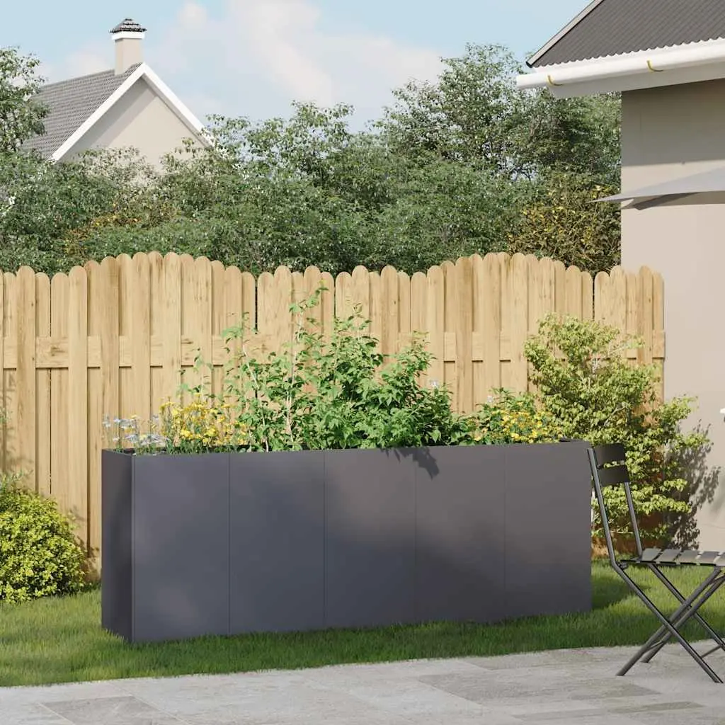 Raised Planter Box Garden Bed 200x40x80 cm Anthracite Cold-rolled Steel