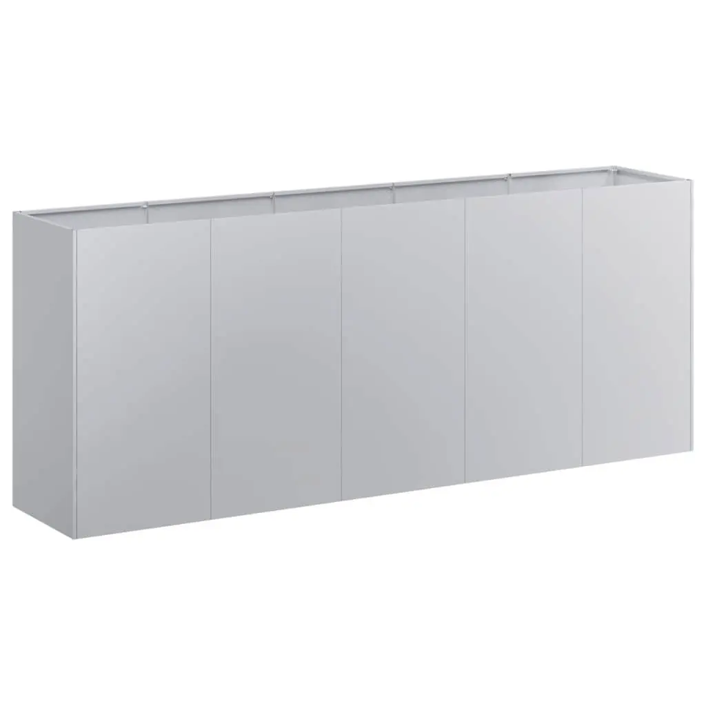 Galvanised Steel Planter Box Outdoor 200x40x80cm Raised Garden Bed Silver
