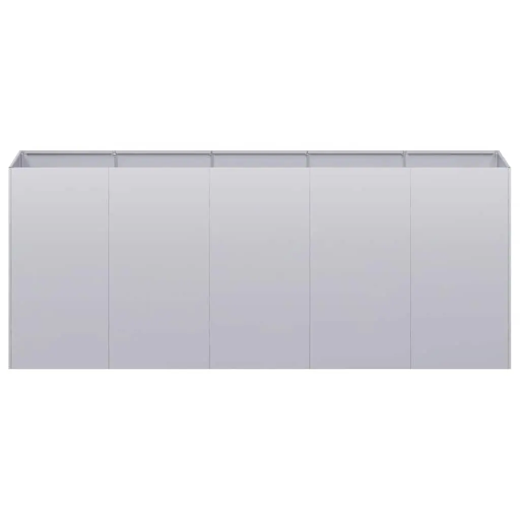 Galvanised Steel Planter Box Outdoor 200x40x80cm Raised Garden Bed Silver