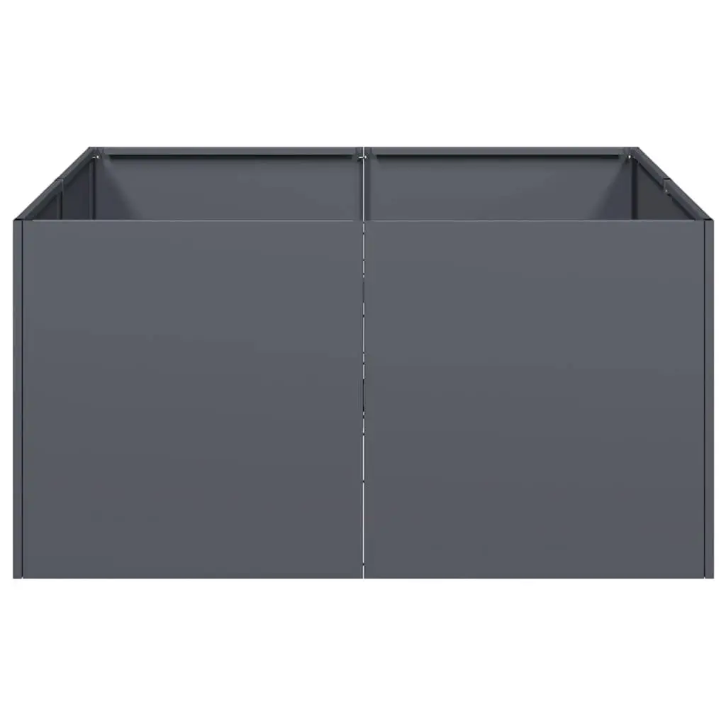 Raised Garden Planter Box Anthracite 80x80x40cm Cold-rolled Steel Outdoor Pot