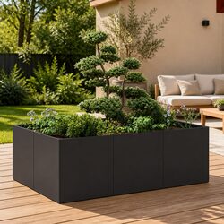 Reliable Black Steel Planter Box for Gardeners