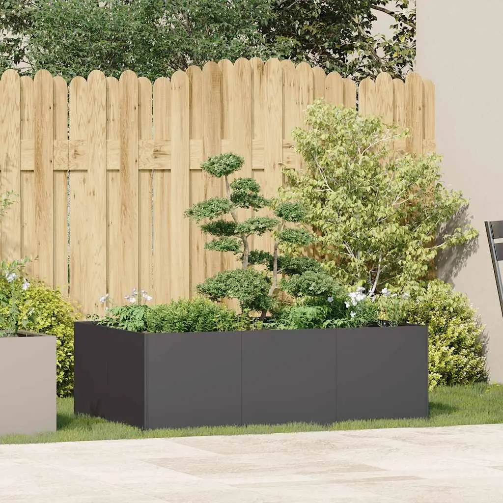 Raised Garden Bed Planter Box Steel Black 120cm x 80cm x 40cm Outdoor