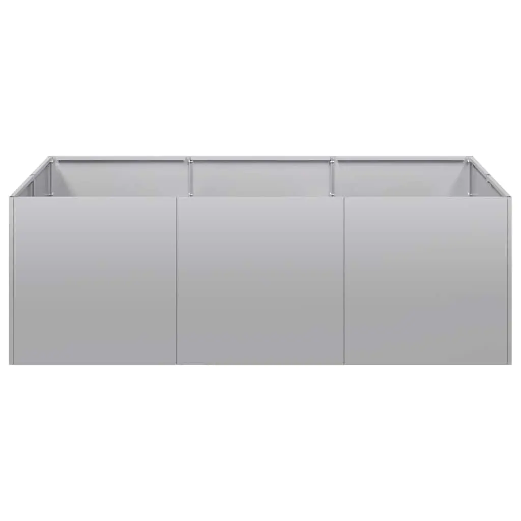 Galvanised Steel Planter Raised Garden Bed Outdoor Vegetables Herbs Flowers 120 x 80 x 40 cm Silver