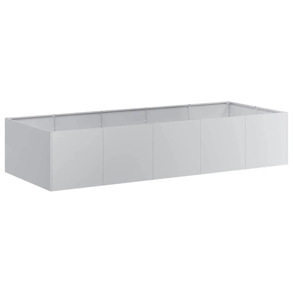 Raised Garden Planter Box 200x80x40cm Silver Outdoor Flower Bed Vegetables