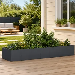 Reliable Steel Raised Planter Box Anthracite 280x80x40cm for Your Garden