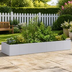 Reliable Galvanised Steel Planter 280x80x40cm for Gardening