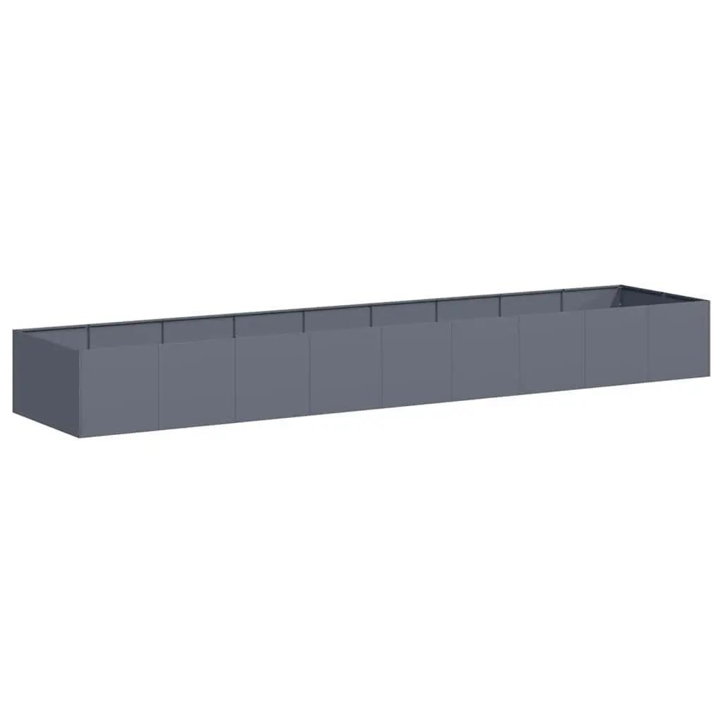 Raised Garden Planter Box Outdoor Flower Bed 360x80x40cm Anthracite Steel