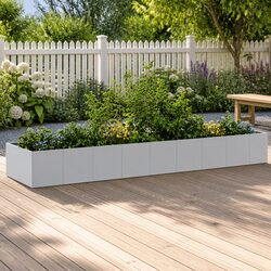 Dependable Galvanised Steel Planter for Outdoor Gardening 360x80x40cm