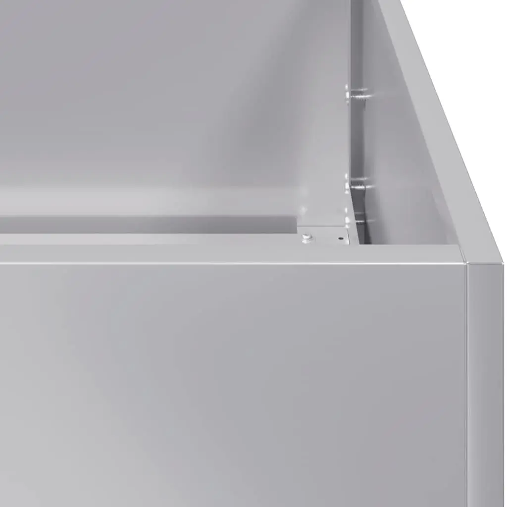 Galvanised Steel Planter Raised Garden Bed 80x80x80 cm Outdoor Flower Box Silver