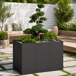 Practical Black Steel Planter Box for Your Garden