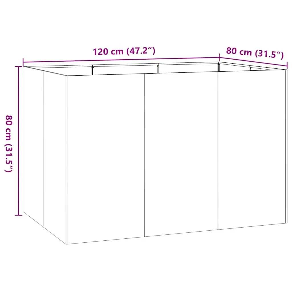 Steel Planter Box Raised Garden Bed 120x80x80cm Black Outdoor