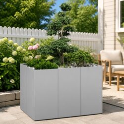 Reliable Galvanised Steel Garden Planter 120x80x80 cm